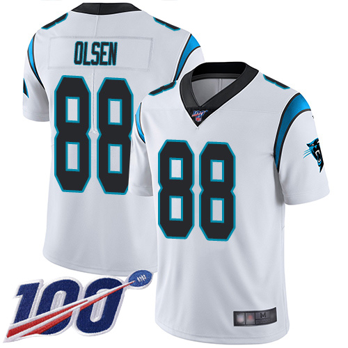Carolina Panthers Limited White Men Greg Olsen Road Jersey NFL Football #88 100th Season Vapor Untouchable->carolina panthers->NFL Jersey